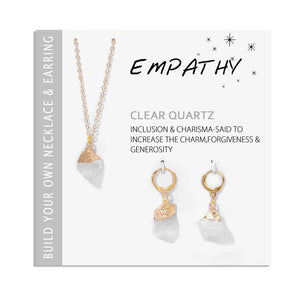 Stone Necklace Earring Set Natural Quart Pendant Necklaces Drop Earrings