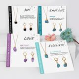 Stone Necklace Earring Set Natural Quart Pendant Necklaces Drop Earrings