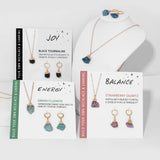 Stone Necklace Earring Set Natural Quart Pendant Necklaces Drop Earrings