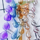 Striped Hollow Glass Pendant Earring Beads Accessories