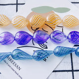 Striped Hollow Glass Pendant Earring Beads Accessories