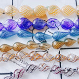 Striped Hollow Glass Pendant Earring Beads Accessories