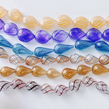 Striped Hollow Glass Pendant Earring Beads Accessories