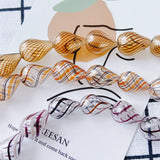 Striped Hollow Glass Pendant Earring Beads Accessories