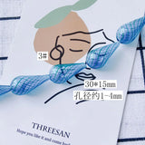 Striped Hollow Glass Pendant Earring Beads Accessories