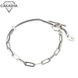 Retro S925 Sterling Silver Charm Bracelet for Women