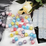 Alphabet Cube Beads for Bracelet Making 2 Pcs