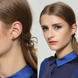 Vintage 925 Silver Circle Stud Earrings Unisex Punk Jewelry