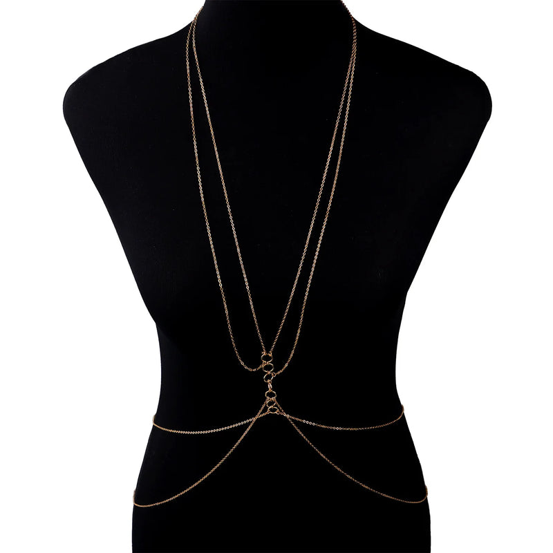 Sexy Copper Sequins Body Chain for Women