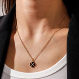 Enamel Clover Necklace Pendant for Women Girl Femme Bijoux Colar Trinket