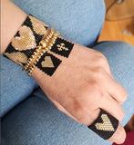 Boho Cross Heart Beaded Elastic Rope Charm Bracelet For Girls