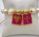 Boho Cross Heart Pearl Charm Bracelet - Dainty Gift