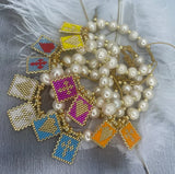 Boho Cross Heart Pearl Beaded Bracelet Girls Gift