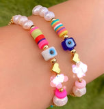 Boho Heart Bead Charm Bracelet for Girls Dainty Gift