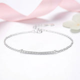S925 Crystal Link Chain Charm Bracelet for Women