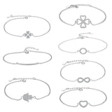S925 Crystal Link Chain Charm Bracelet for Women