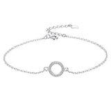 S925 Crystal Link Chain Charm Bracelet for Women