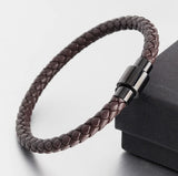 Men's Hand Braided Leather Bracelet, Casual Wristband