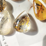 Natural Stone Crystal Quartz Water Landscape Stone Drop Pendant Necklace