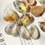 Natural Stone Crystal Quartz Water Landscape Stone Drop Pendant Necklace