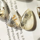 Natural Stone Crystal Quartz Water Landscape Stone Drop Pendant Necklace