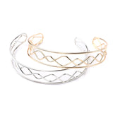 Punk Torques Choker Necklace Double Metal Line 2Colors