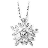 Snowflake Clavicle Pendant Necklace S925 Silver Stud Earrings