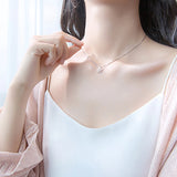 Snowflake Clavicle Pendant Necklace S925 Silver Stud Earrings