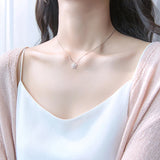 Snowflake Clavicle Pendant Necklace S925 Silver Stud Earrings