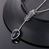 Water Drop Shape Sandstone 925 Silver Earrings