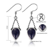 Water Drop Shape Sandstone 925 Silver Earrings