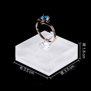 Acrylic Crystal Square Ring Display Stand Ring Holder Organizer