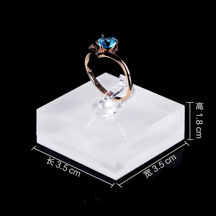 Acrylic Crystal Square Ring Display Stand Ring Holder Organizer