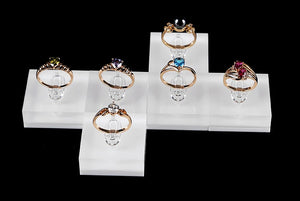 Acrylic Crystal Square Ring Display Stand Ring Holder Organizer