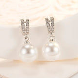 Elegant Pearl Jewelry Earrings 925 Silver for Women