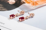 Water Drop Earrings Silver 925 Ruby Jewelry