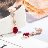 Water Drop Earrings Silver 925 Ruby Jewelry