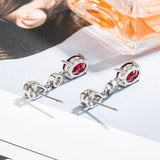 Water Drop Earrings Silver 925 Ruby Jewelry