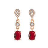 Water Drop Earrings Silver 925 Ruby Jewelry