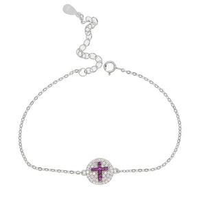 925 Silver Cross Bracelet Tiny Link Chain Charm Women Jewelry Delicate Bracelet