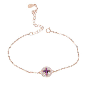 925 Silver Cross Bracelet Tiny Link Chain Charm Women Jewelry Delicate Bracelet