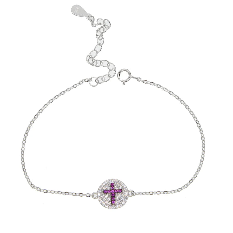 925 Silver Cross Bracelet Tiny Link Chain Charm Women Jewelry Delicate Bracelet