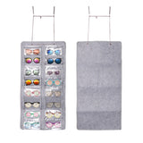 Sunglasses Organizer Wall Mount Glasses Display Storage Bag 16 Felt Slots