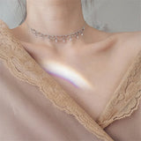 925 Silver CZ Zircon Collar Necklace Wedding Party Jewelry