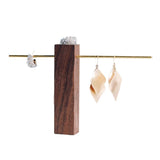 T Shape Walnut Metal Jewelry Holder Earrings Bracelet Display Rack
