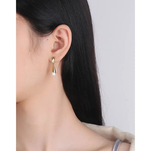 925 Silver Ice Cream Pearl Earrings