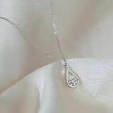 925 Silver Water Drop Zircon Pendant Necklace