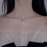 925 Silver Water Drop Zircon Pendant Necklace