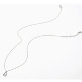 925 Silver Water Drop Zircon Pendant Necklace