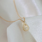 925 Silver Water Drop Zircon Pendant Necklace